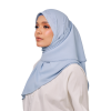 Sulam Mekar Ironless Chiffon Triangle Bawal in Pastel Blue